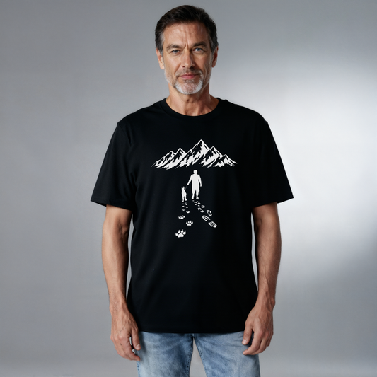 Unisex Bio T-Shirt Hund und Wanderer