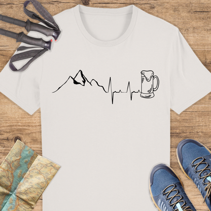 Unisex Bio T-Shirt Bier Berg Herzschlag