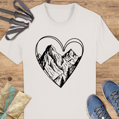 Unisex Bio T-Shirt Herz Berge