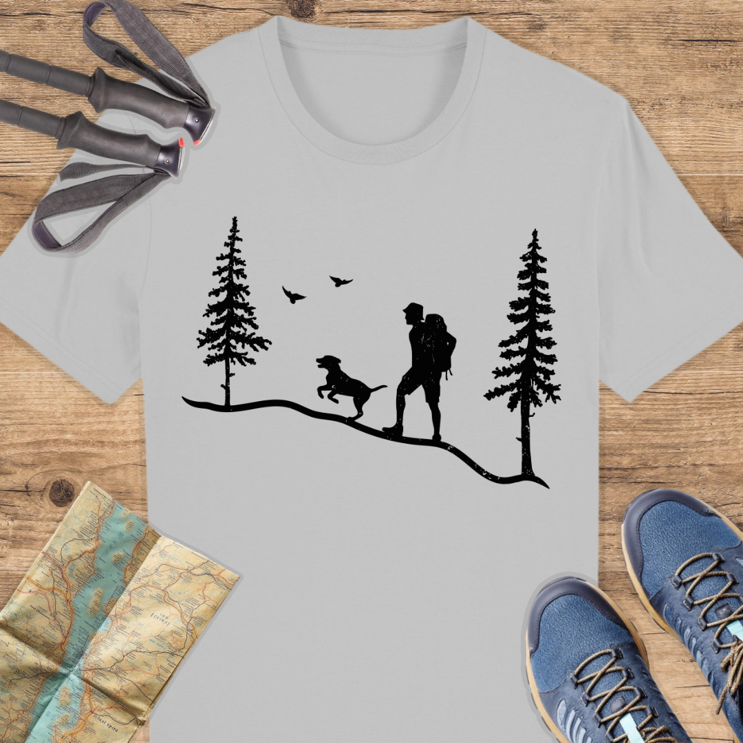 Unisex Bio T-Shirt Hund und wanderer