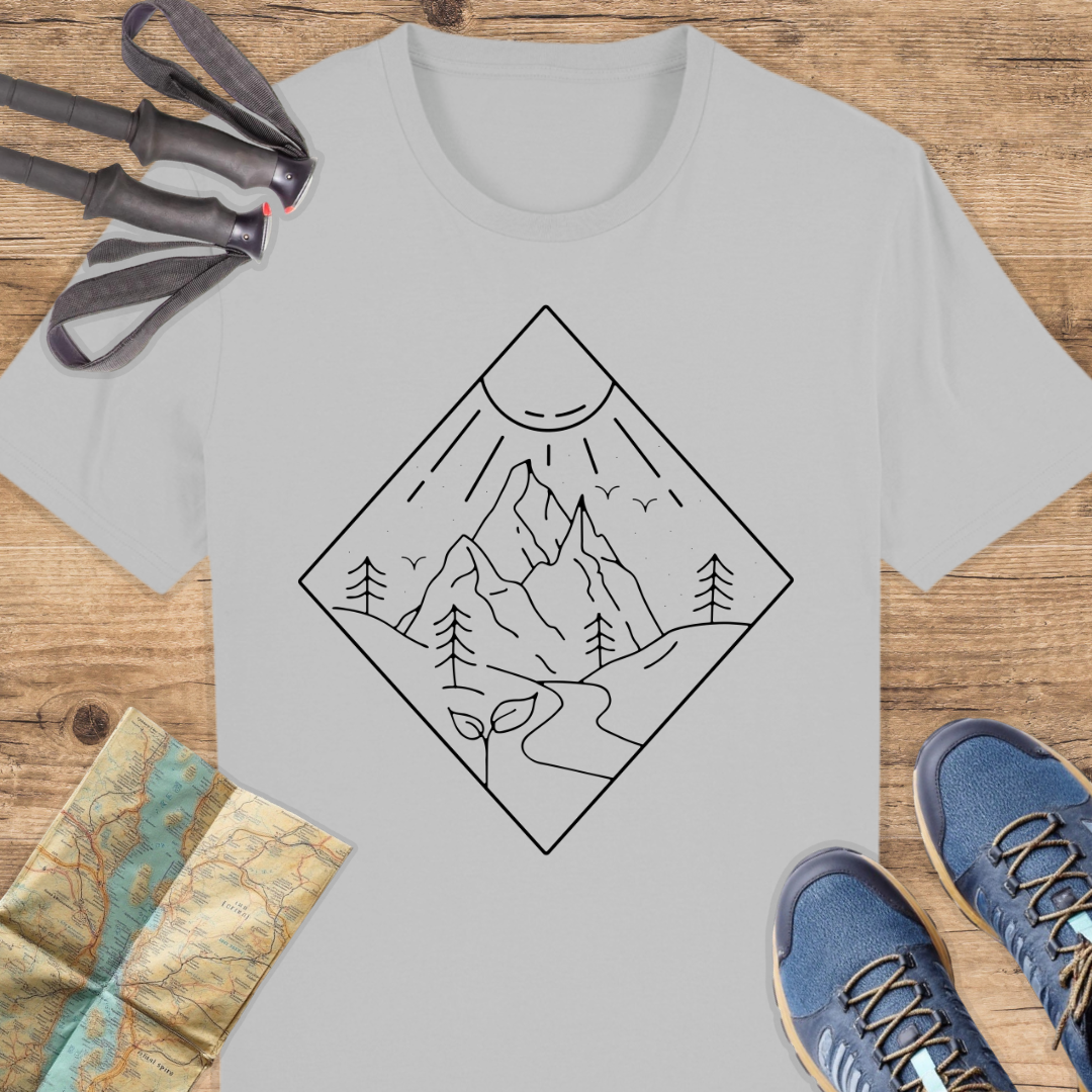 Unisex Bio T-Shirt Line art Berg