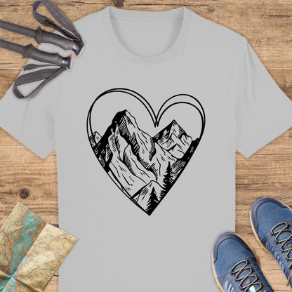 Unisex Bio T-Shirt Herz Berge