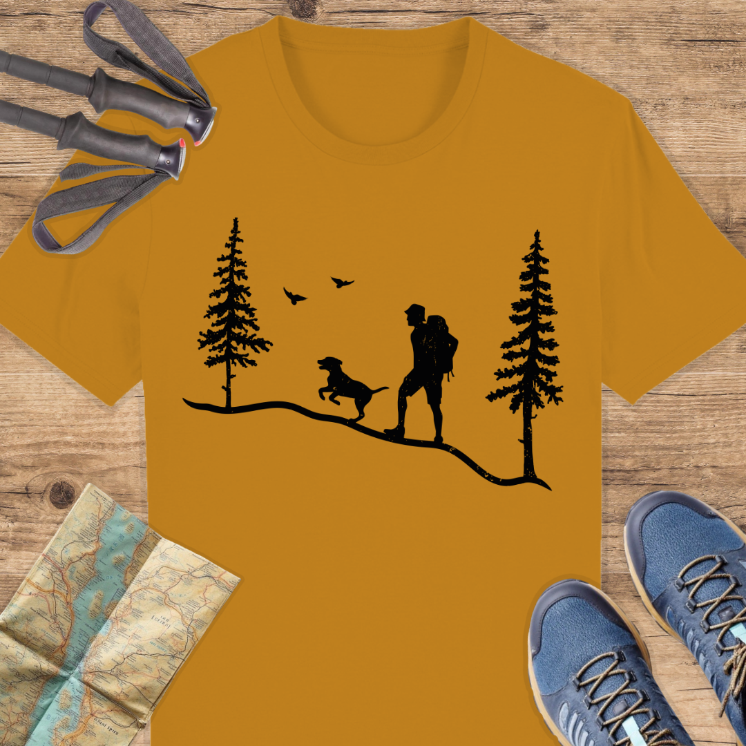 Unisex Bio T-Shirt Hund und wanderer