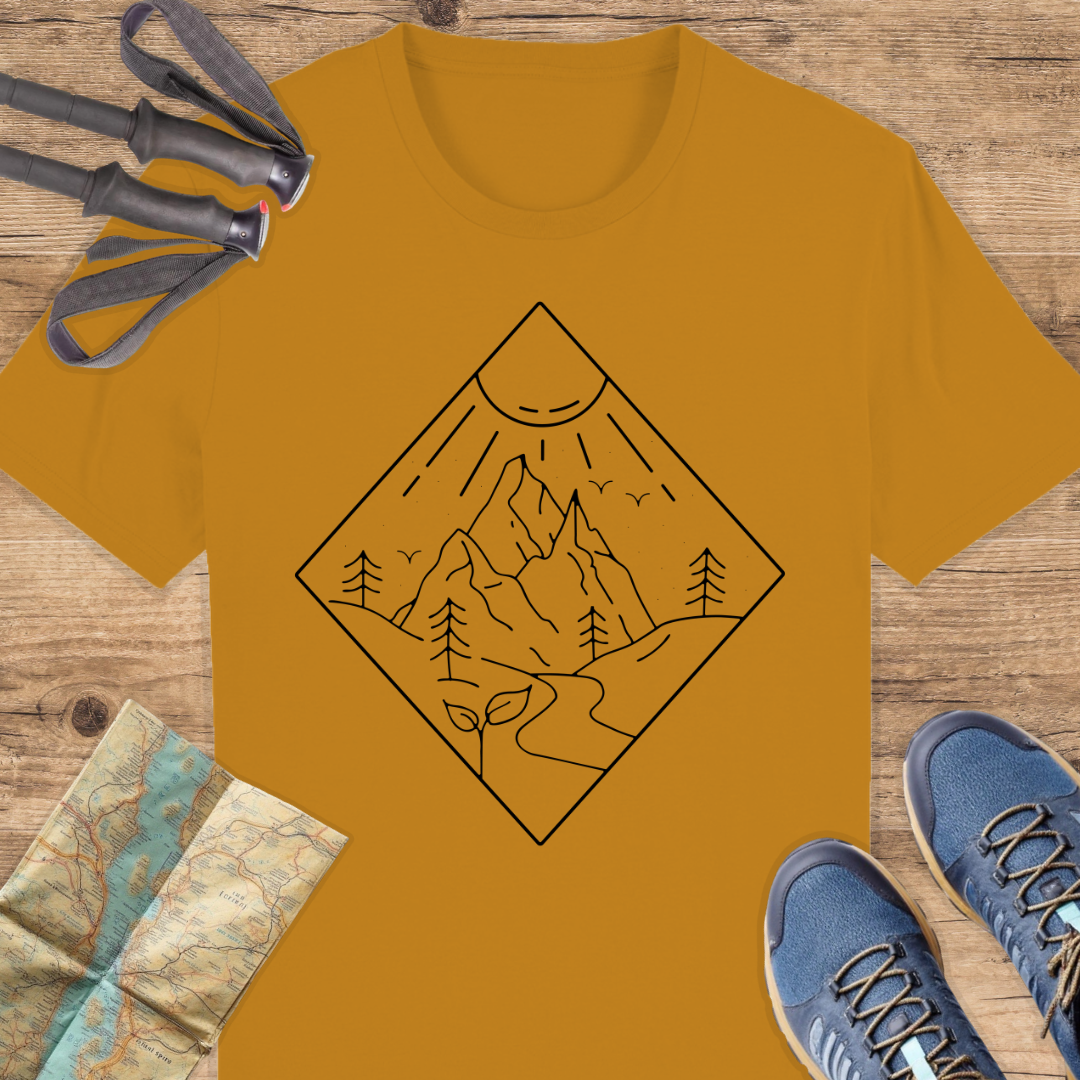Unisex Bio T-Shirt Line art Berg
