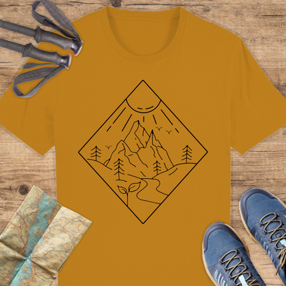 Unisex Bio T-Shirt Line art Berg