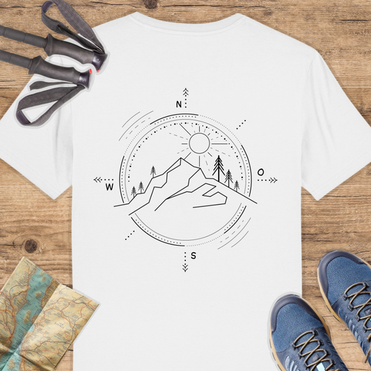 Unisex Bio T-Shirt Kompass und Berge