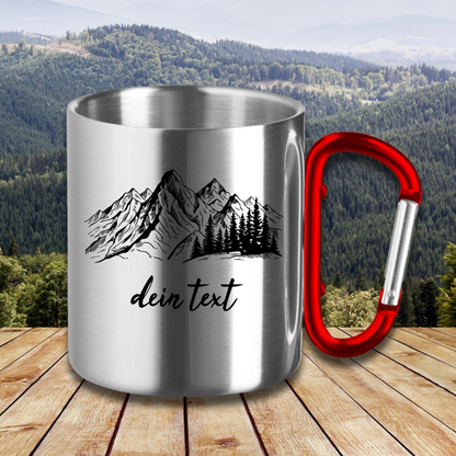 Edelstahltasse Berge Personalisierbar