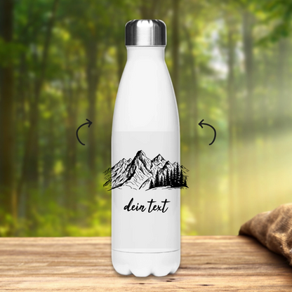 Edelstahl-Thermoflasche Berge Personalisiert