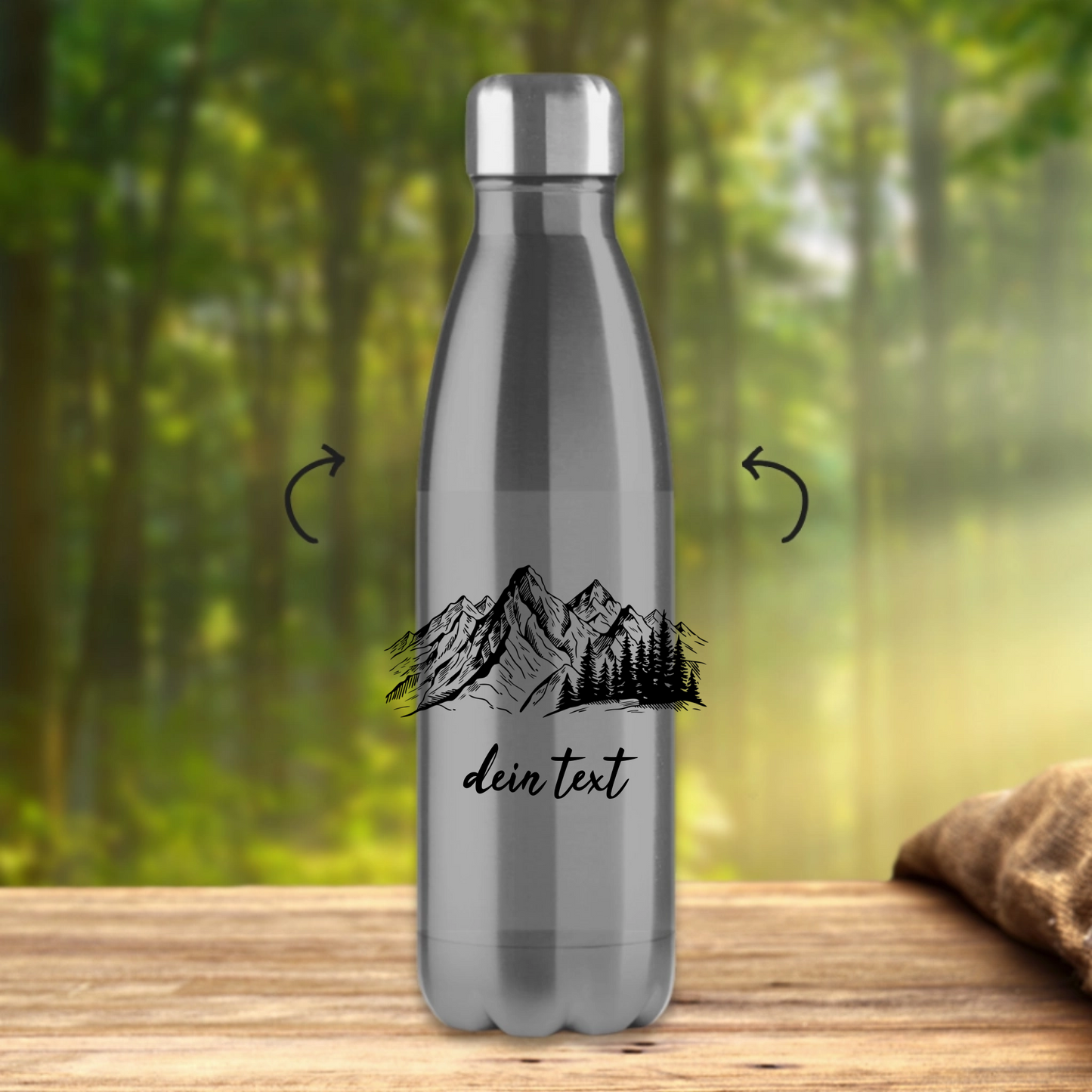 Edelstahl-Thermoflasche Berge Personalisiert