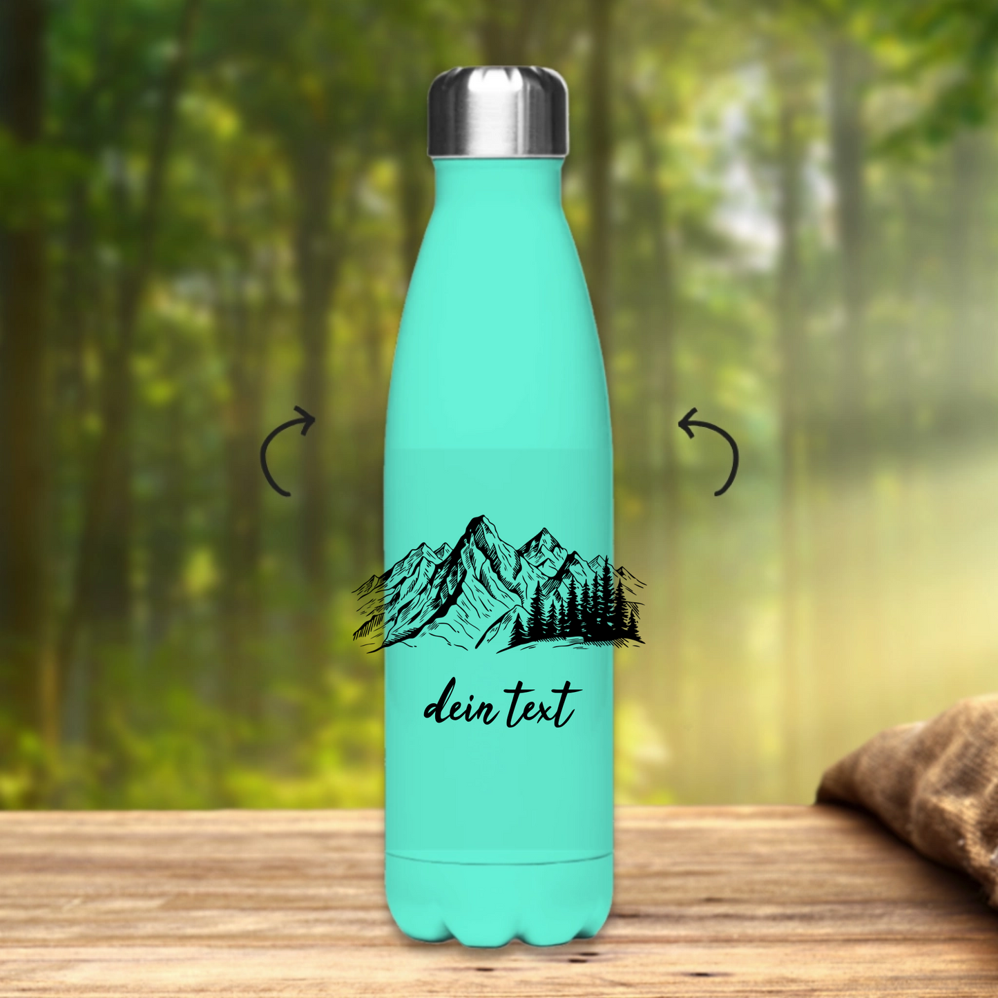 Edelstahl-Thermoflasche Berge Personalisiert