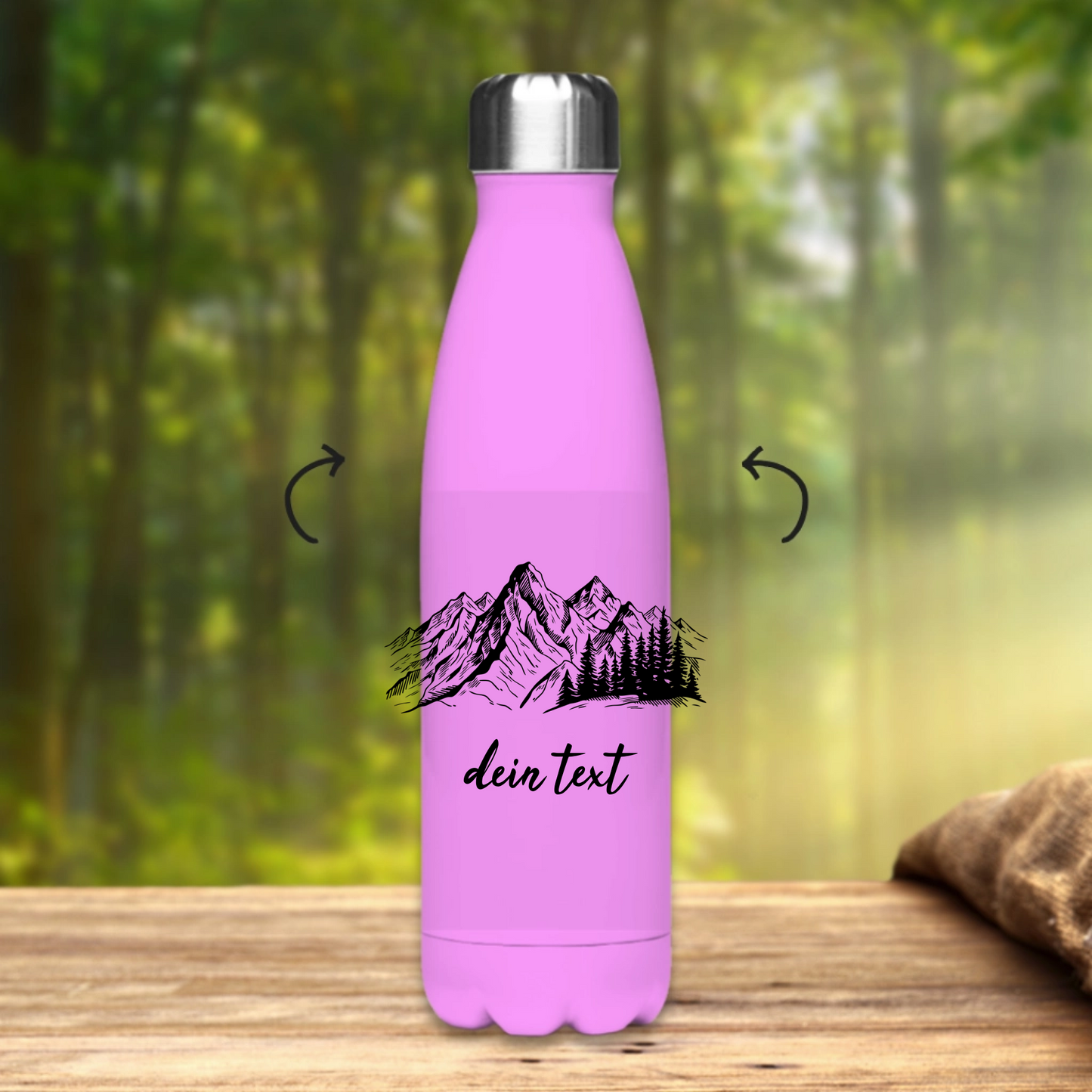 Edelstahl-Thermoflasche Berge Personalisiert