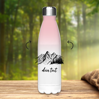 Edelstahl-Thermoflasche Berge Personalisiert