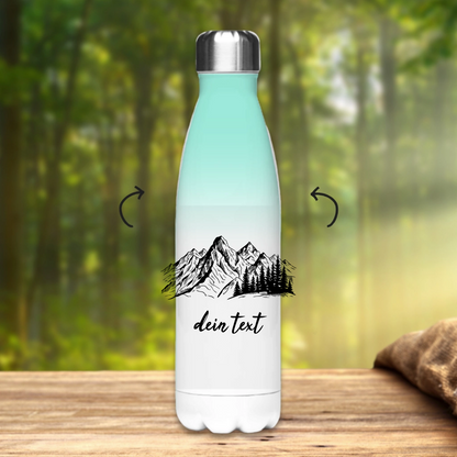 Edelstahl-Thermoflasche Berge Personalisiert