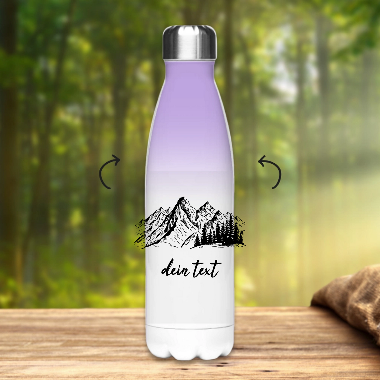 Edelstahl-Thermoflasche Berge Personalisiert