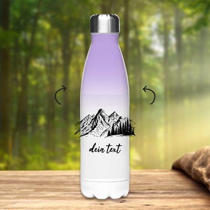 Edelstahl-Thermoflasche Berge Personalisiert