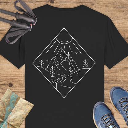 Unisex Bio T-Shirt Line Art Berge
