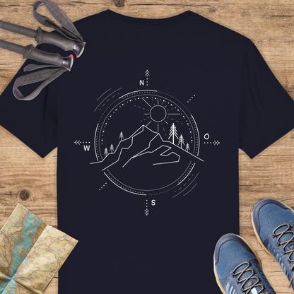 Unisex Bio T-Shirt Kompass und Berge