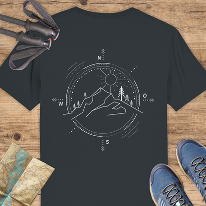 Unisex Bio T-Shirt Kompass und Berge