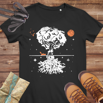 Damen Medium Fit Bio T-Shirt Baum Eichhörnchen