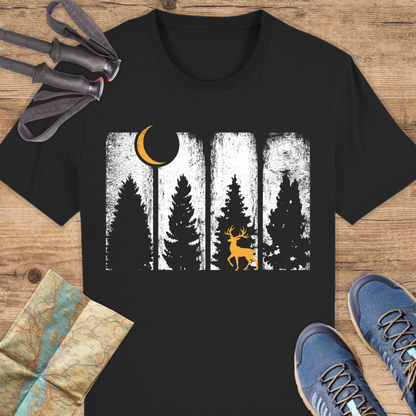 Unisex Bio T-Shirt Wald und Rothirsch