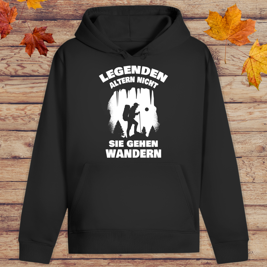 Hoodie Unisex Legenden gehen wandern