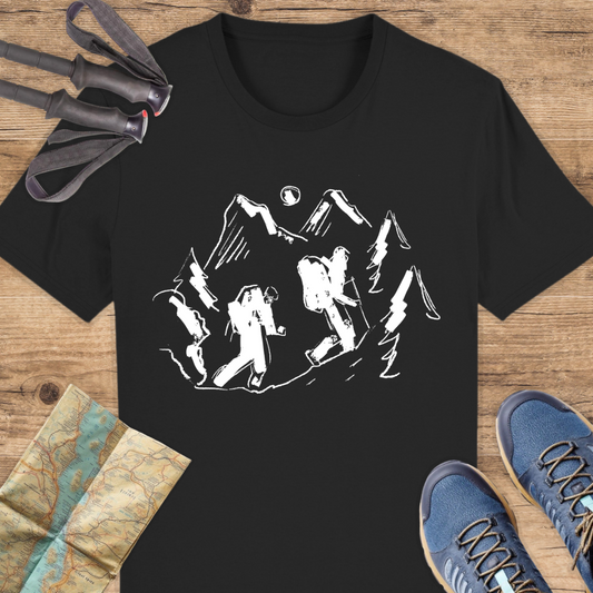 Unisex Bio T-Shirt Gezeichnete wanderer