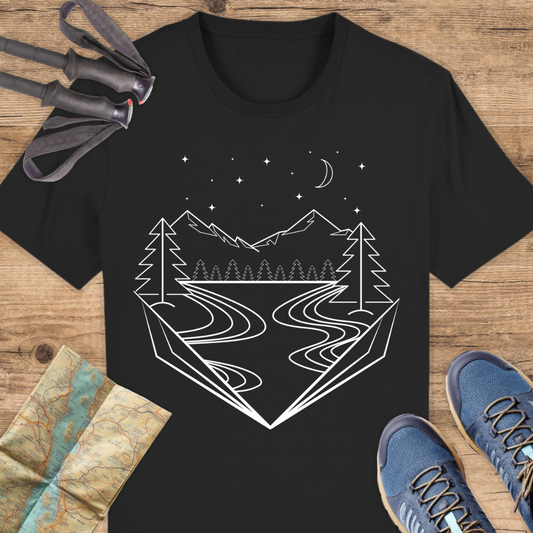 Unisex Bio T-Shirt Berge Line Art