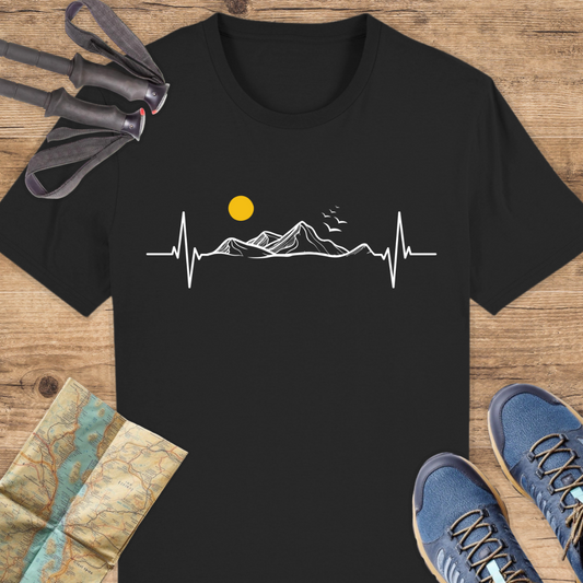 Unisex Bio T-Shirt Herzschlag Berge