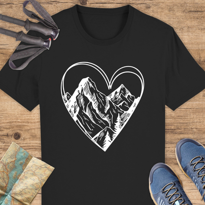 Unisex Bio T-Shirt Herz Berge