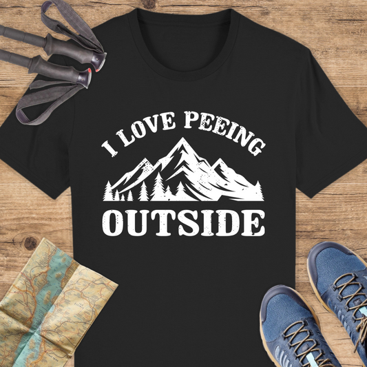 Unisex Bio T-Shirt Peeing outside