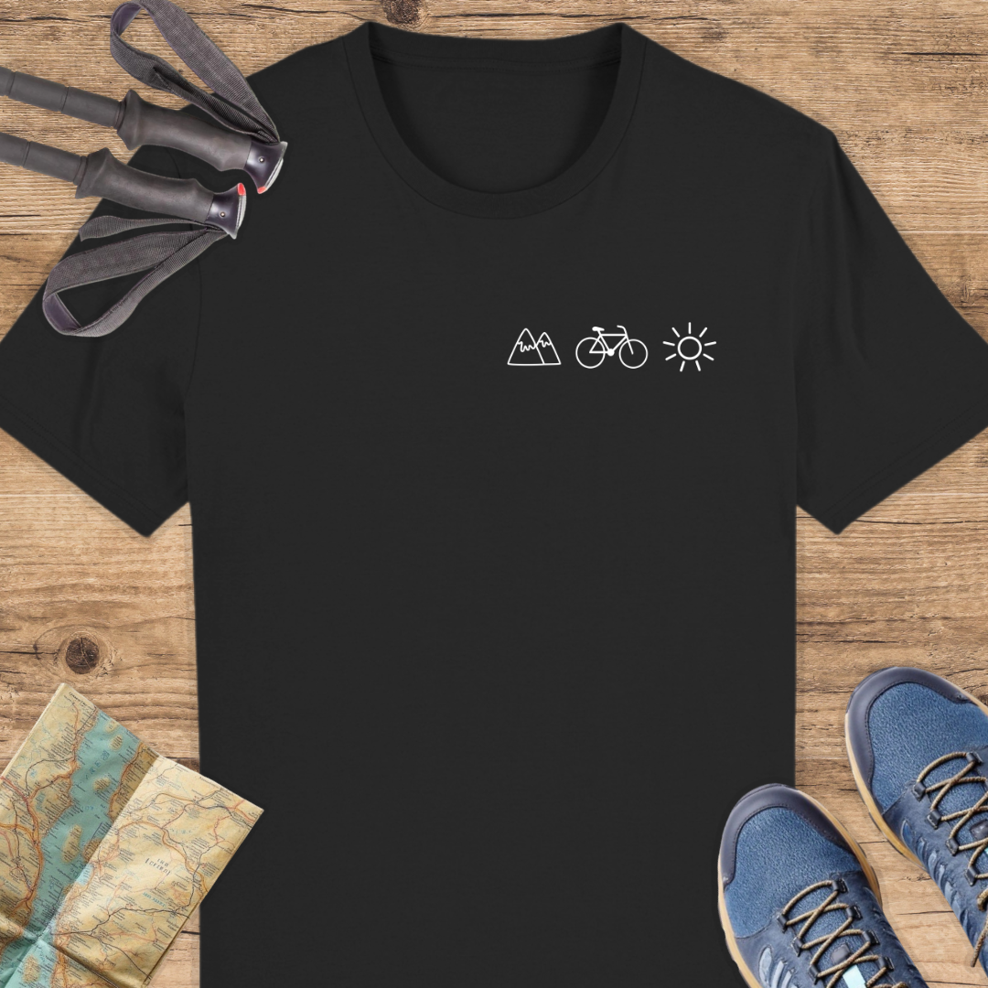 Unisex Bio T-Shirt Berge Rad Sonne
