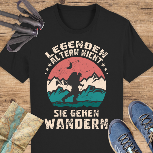 Unisex Bio T-Shirt Legenden altern nicht sie gehen wandern