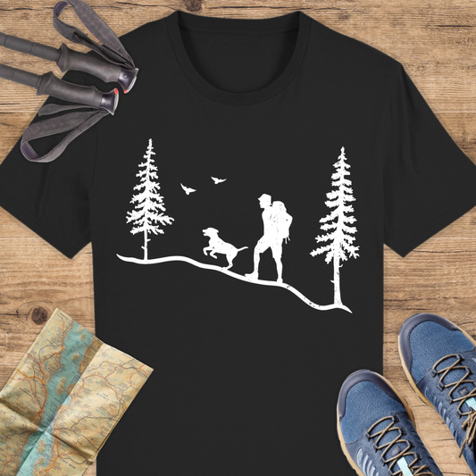 Unisex Bio T-Shirt Hund und wanderer