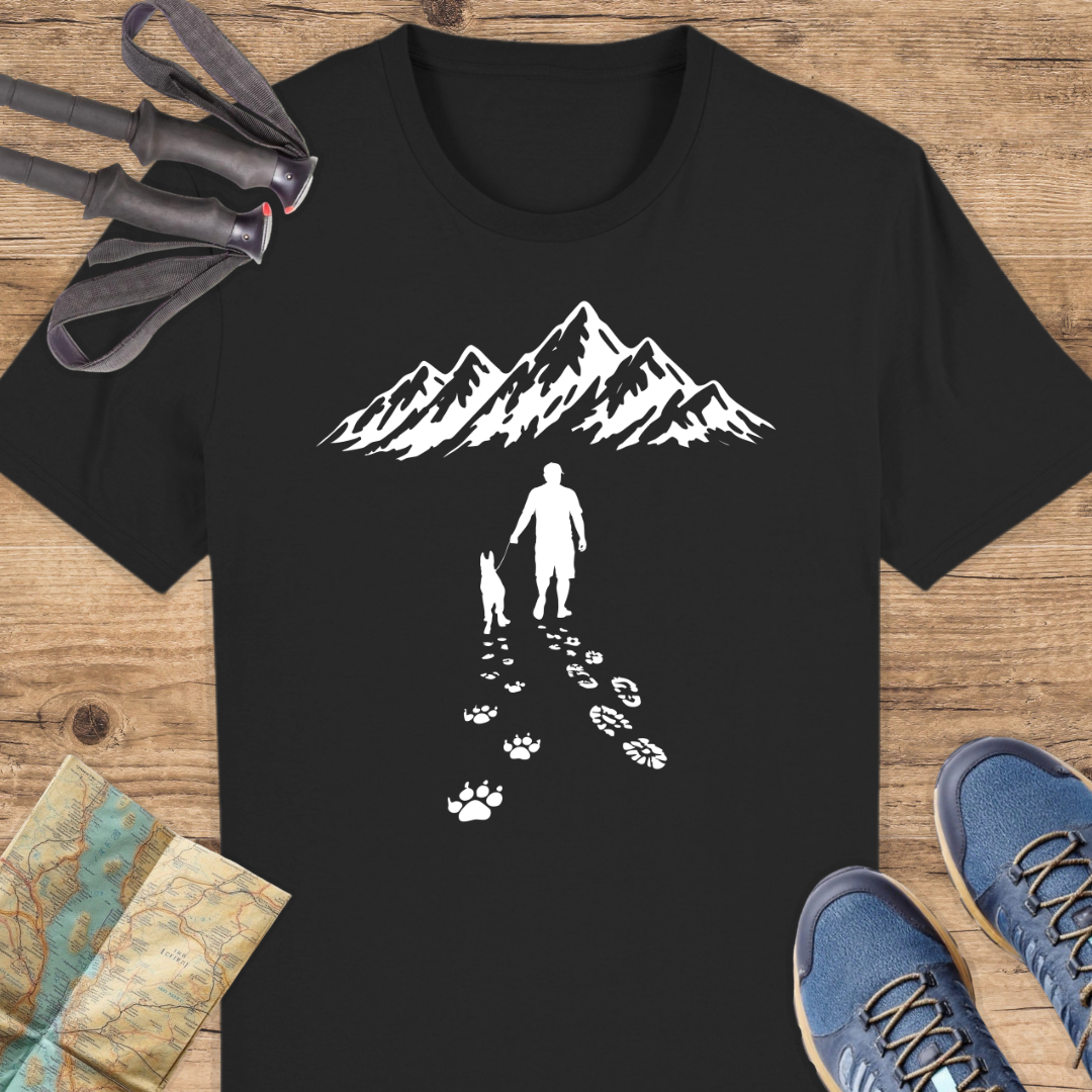 Unisex Bio T-Shirt Hund und Wanderer
