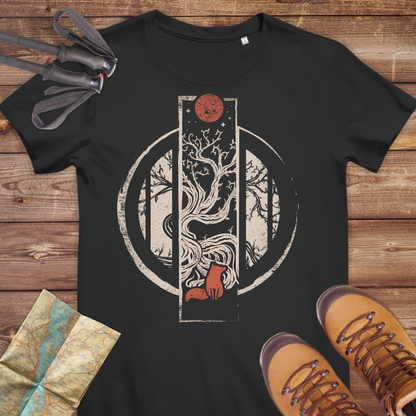 Damen Medium Fit Bio T-Shirt Fuchs Baum