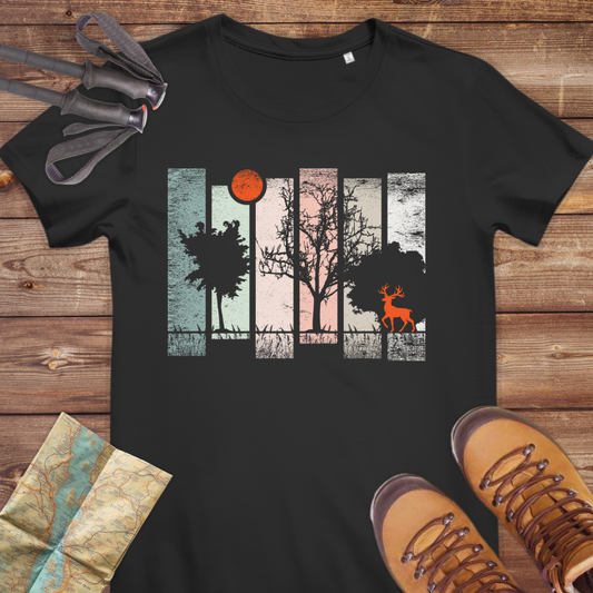 Damen Medium Fit Bio T-Shirt Vintage Wald