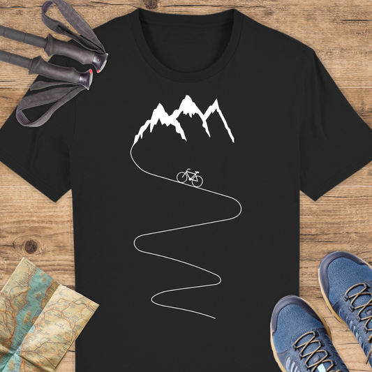 Unisex Bio T-Shirt fahrrad und Berge