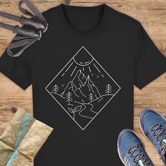 Unisex Bio T-Shirt Line art Berg