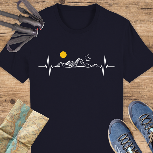 Unisex Bio T-Shirt Herzschlag Berge