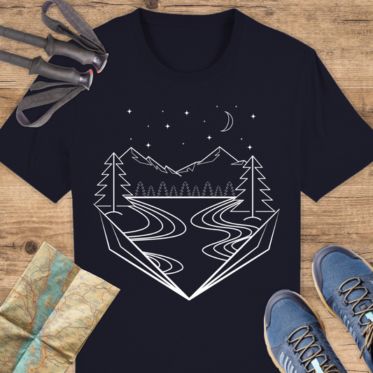 Unisex Bio T-Shirt Berge Line Art
