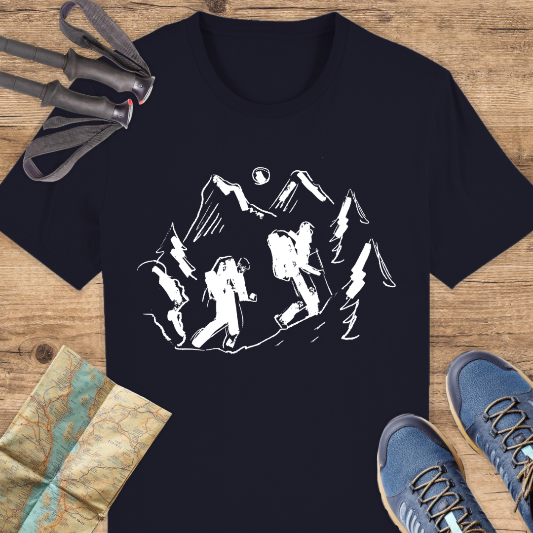 Unisex Bio T-Shirt Gezeichnete wanderer
