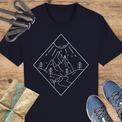 Unisex Bio T-Shirt Line art Berg