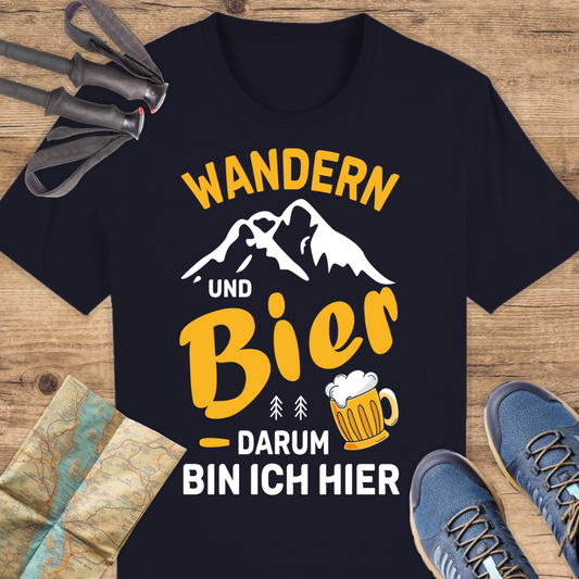 Unisex Bio T-Shirt Wandern und Bier