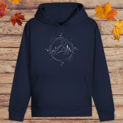 Hoodie Unisex Kompass Berge