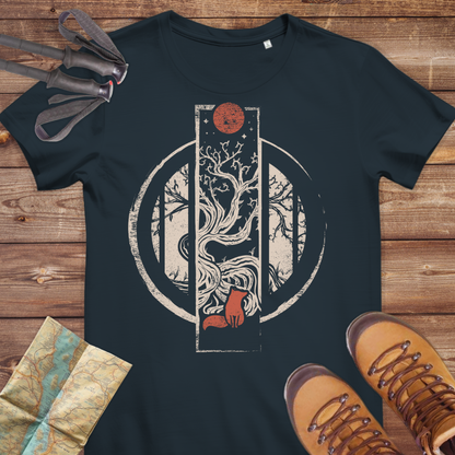 Damen Medium Fit Bio T-Shirt Fuchs Baum