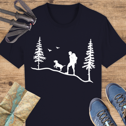 Unisex Bio T-Shirt Hund und wanderer