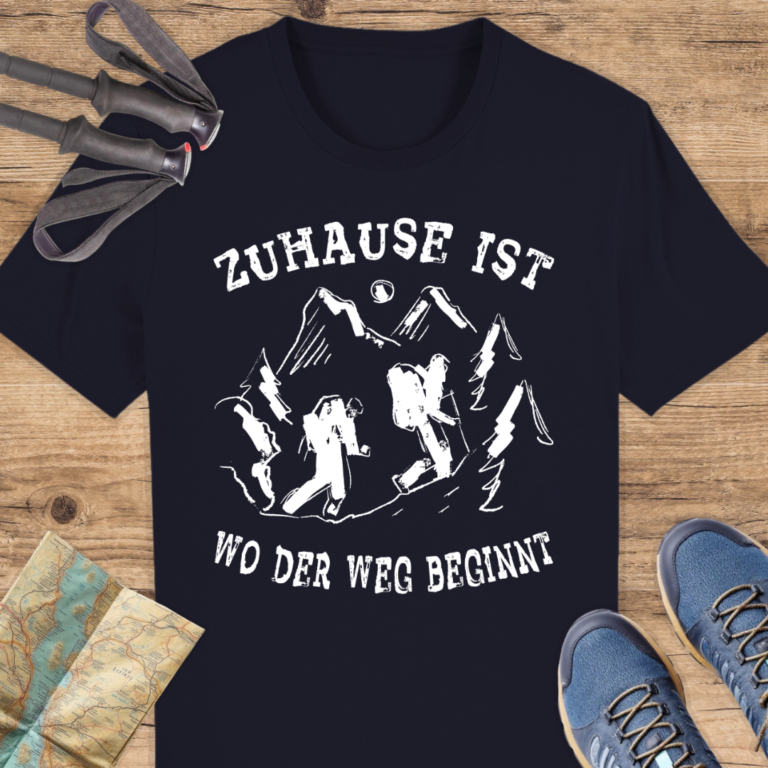 Unisex Bio T-Shirt Zuhause ist wo der Weg beginnt
