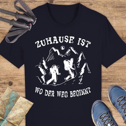Unisex Bio T-Shirt Zuhause ist wo der Weg beginnt