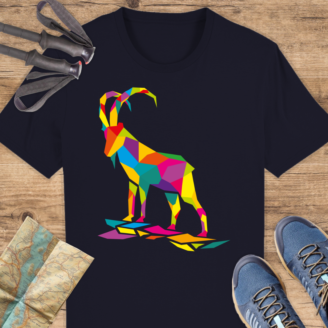 Unisex Bio T-Shirt Bunter Polygon Steinbock