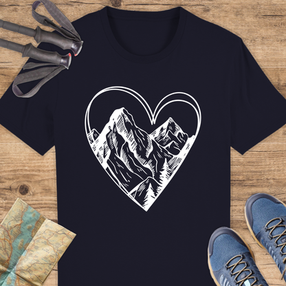 Unisex Bio T-Shirt Herz Berge